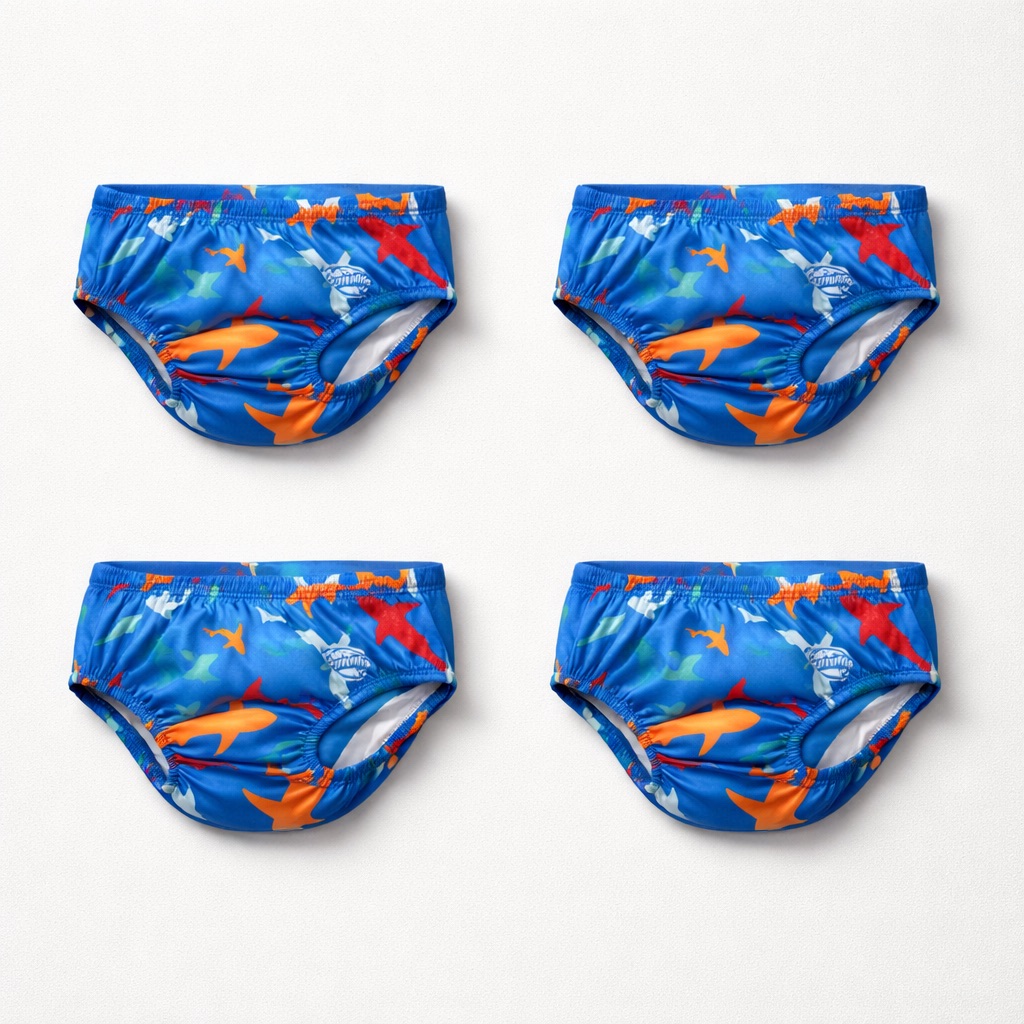 Swim Ways Swim Diaper Set Of 4 Size 12 Months 18-22 Pounds Swim Diapers